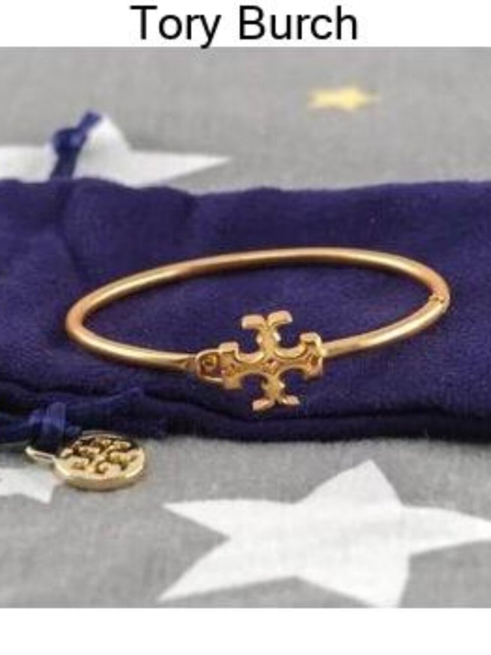 Tory Burch Eleanor Hinged Cuff Bracelet in Tory Gold (Brand New)